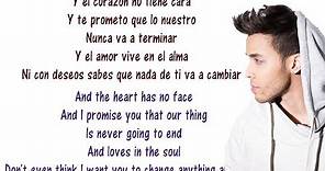 Prince Royce - Corazón sin cara - Lyrics English and Spanish - Heart Without a Face - Translation