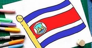 Como Dibujar la Bandera de Costa Rica Paso a Paso | How to Draw the Flag of Costa Rica Easy