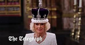 Moment Queen Camilla is crowned at King Charles's Coronation