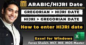 How to enter & convert Arabic/Hijri to Gregorian Date to In Excel