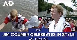 Jim Courier Dives into the Yarra After 1992 Australian Open Win | AO Archive