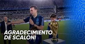 Agradecimiento de Scaloni al Monumental - Argentina 2-0 Panamá - Amistoso 2023