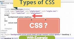 CSS Tutorial for Beginners | CSS Types | With Example ✔️