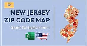 New Jersey Zip Code Map in Excel - Zip Codes List and Population Map