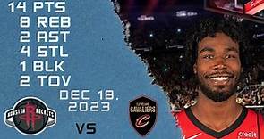 Tari Eason player Highlights ROCKETS vs CAVALIERS NBA Regular season game 18-12-2023