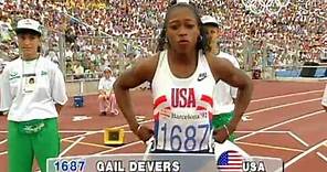 USA's Gail Devers Claims 100m Gold In Tight Finish - Barcelona 1992 Olympics