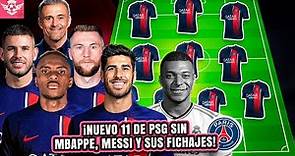 Así es la NUEVA ALINEACIÓN de PSG con TODOS sus FICHAJES y la Salida de Mbappe y Messi