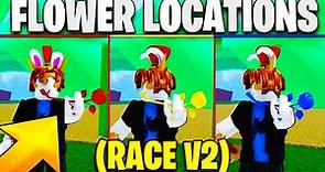 How To Get Race V2 - Blox Fruits: All Flower 3 Locations Red, Blue, Yellow