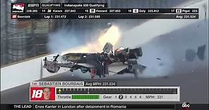 Sebastien Bourdais Huge Crash 2017 Indy500 Qualifying