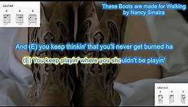 These Boots are Made for Walking (no capo) by Nancy Sinatra play along with chords & lyrics
