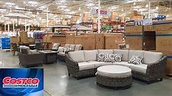 COSTCO PATIO FURNITURE SOFAS COUCHES ARMCHAIRS HOME DECOR SHOP WITH ME SHOPPING STORE WALK THROUGH