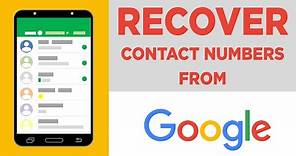 How to Restore Deleted Contact Numbers from Google Account/ Gmail Account