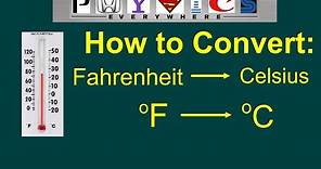 How to convert degrees Fahrenheit to degrees Celsius. Converting F to C.