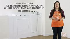 Universal Tubs HD Series 53 in. Right Drain Quick Fill Walk-In Whirlpool and Air Bath Tub with Powered Fast Drain in White HD2653RWD