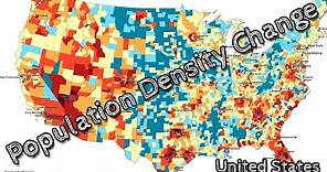U.S population density (1990 - 2020)