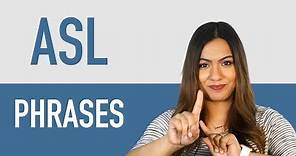 20+ Basic Sign Language Phrases for Beginners | ASL