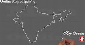 How to draw Map of India / Outline Map of India / Easy Trick to Draw Map of India