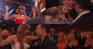 Taylor Swift and Jack Antonoff doing their iconic handshake after their Grammy ‘Album of the Year’ wins