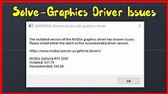 Fix Warning Known Issues With Graphics Driver NVIDIA/AMD Windows PC