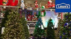 LOWES CHRISTMAS TREES DECORATIONS HOME DECOR - SHOP WITH ME SHOPPING STORE WALK THROUGH 4K