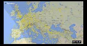 Time-lapse video showing air traffic over Europe - Flightradar24