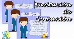 Cómo hacer una invitación para Comunión gratis. First Communion invitation