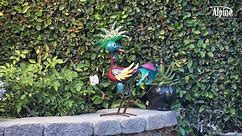 Alpine Corporation MZP390 Glossy Rooster Statue Outdoor Garden, Patio, Deck, Porch-Yard Art Decorati