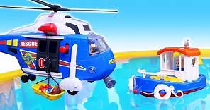 Apriamo i regali! Il nuovo elicottero giocattolo. Video per bambini piccoli con le macchinine