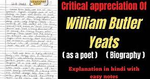 William Butler Yeats | William Butler Yeats Biography | Wb Yeats | Wb Yeats Biography