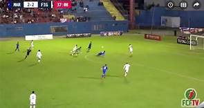Rafael Silva faz gol da vitória do Marcílio Dias contra o Figueirense (Reprodução/TVFCF)