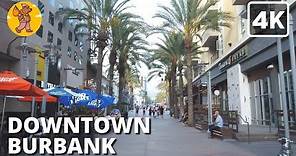 Downtown Burbank Walking Tour Los Angeles CA | 4k Ultra HD | 🔊 Binaural Sound