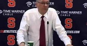 SU Coach Jim Boeheim gets fired up over his treatment by the press