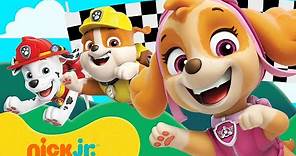 PAW Patrol Race to the Finish Line! 🏁 w/ Skye, Rubble & Marshall | Games For Kids | Nick Jr.