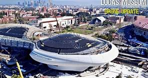 $1.5 Billion George Lucas Museum Aerial Construction Tour next to LA Coliseum