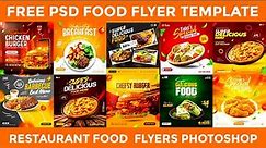 food flyer psd template photoshop free download | Restaurant Food flyers Photoshop Tutorial psd