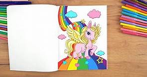 Cómo colorear un unicornio | Dibujos de unicornios | Dibujar y colorear para niños