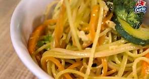 Recetas Doria - Spaghetti con verduras salteadas