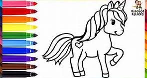 Cómo Dibujar Un Unicornio 🦄 Dibuja y Colorea Un Lindo Unicornio Arcoiris 🌈 Dibujos Para Niños