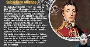 The Subsidiary alliance system by Lord Wellesley / UPSC CSE IAS