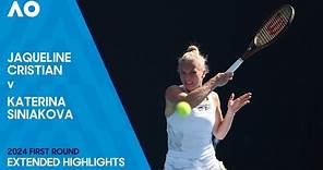 Jaqueline Cristian v Katerina Siniakova Extended Highlights | Australian Open 2024 First Round