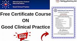 GCP Free Course Certificate from NIDA Clinical Trial || Free Online Course with Certificate