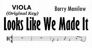 Looks Like We Made It Viola Barry Manilow Sheet Backing Play Along Partitura
