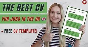 The Best CV for UK Job Applications - FREE CV TEMPLATE!
