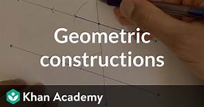Geometric constructions: parallel line | Congruence | High school geometry | Khan Academy