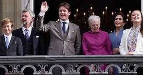 Prince Christian of Denmark celebrates his 18th birthday at the balcony of Amalienborg Palace