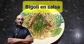 Bigoli en salsa