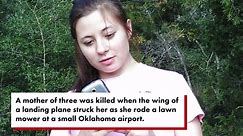 Mom of 3 riding lawn mower at Okla. airport killed after landing plane's wing hits her in head