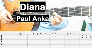 Diana Guitar Tutorial (Paul Anka) Melody Guitar Tab Guitar Lessons for Beginners