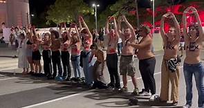 Topless Activists Protest Against Woody Allen During Venice Film Festival in Italy