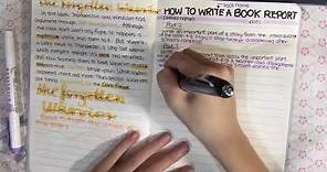 How to write a Book Report